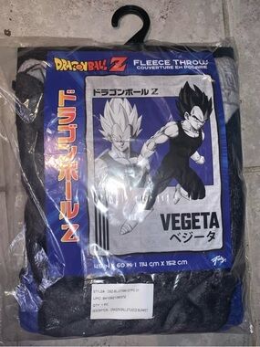 Dragon Ball Z Vegeta Fleece Throw Blanket - Black & Blue